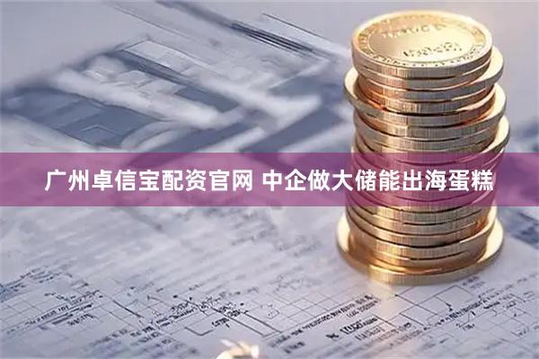 广州卓信宝配资官网 中企做大储能出海蛋糕